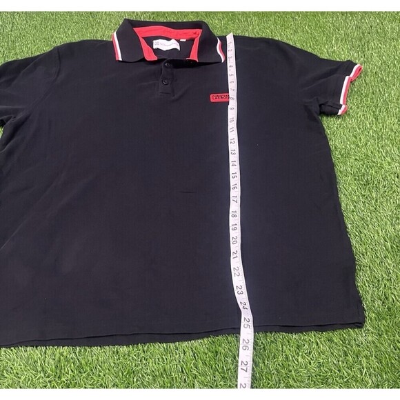 Christian Lacroix Men’s Polo Shirt Large  Cotton Black Color Block Accents - Picture 4 of 8